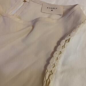 Everly cream tank blouse top